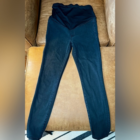 Madewell | Maternity Over-the-Belly Skinny Jeans in Black Sea | Women's Size 28 - Picture 2 of 7